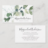 Chic Eucalyptus Blätter Business Card Visitenkarte (Vorne/Hinten)