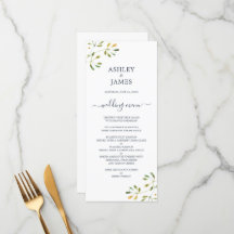 Chic Eucalyptus Foliage Dark Blue Script Wedding