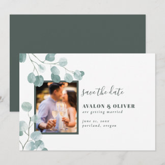 Chic Eucalyptus Foto Save The Date