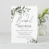 Chic Eucalyptus Gold Elegantes Brautparty Einladung (Stehend Vorderseite)