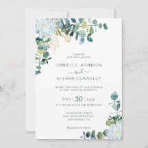 Chic eucalyptus greenery white flowers wedding