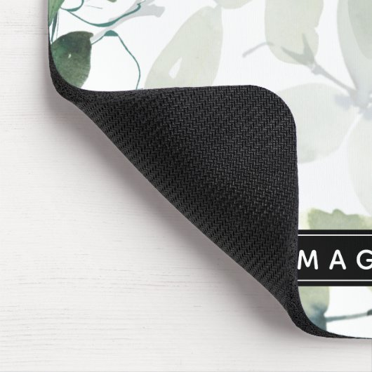 Chic Eucalyptus Monogram Mousepad (Ecke)