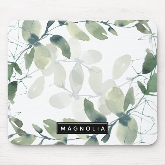 Chic Eucalyptus Monogram Mousepad (Vorne)