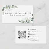Chic Eucalyptus QR Code Visitenkarte (Vorne/Hinten)