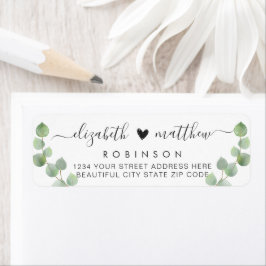 Chic Eucalyptus Wedding Return Address Label