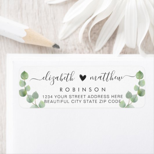 Chic Eucalyptus Wedding Return Address Label (Insitu)