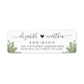 Chic Eucalyptus Wedding Return Address Label (Vorne)