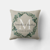 Chic Eucalyptus Wreath Monogram Wedake Kissen (Rückseite)