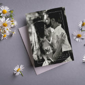 Chic Eukalyptus Black & White Foto Save the Date