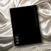 Chic Eukalyptus Black & White Minimalistisch Weddi Einladung