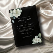 Chic Eukalyptus Black & White Minimalistisch Weddi Einladung