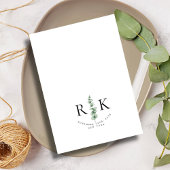 Chic Eukalyptus Black & White Minimalistisch Weddi Einladung