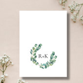 Chic Eukalyptus Black & White Minimalistisch Weddi Einladung