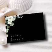 Chic Eukalyptus Black & White Minimalistisch Weddi RSVP Karte
