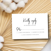Chic Eukalyptus Black & White Minimalistisches Fot RSVP Karte