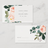 Chic Eukalyptus Blush Rose Rosa Blumenzehen Platzkarte (Vorne/Hinten)