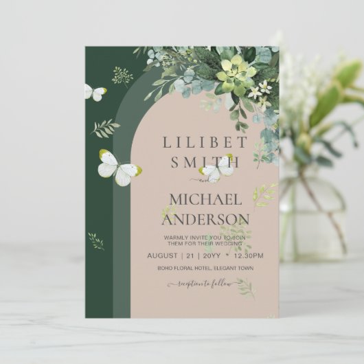 Chic Eukalyptus Greenerity Blätter Emerald Wedding (Stehend Vorderseite)