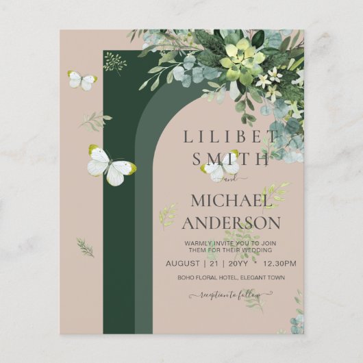 Chic Eukalyptus Greenerity Blätter Emerald Wedding (Vorderseite)