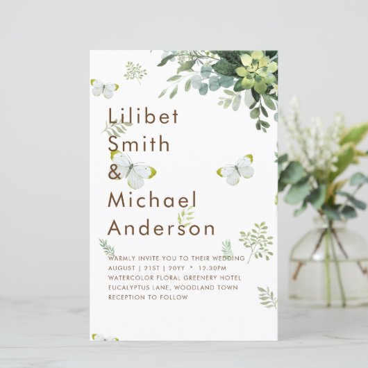 Chic Eukalyptus Greenerity Blätter Emerald Wedding (Stehend Vorderseite)