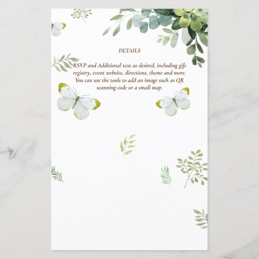 Chic Eukalyptus Greenerity Blätter Emerald Wedding (Rückseite)