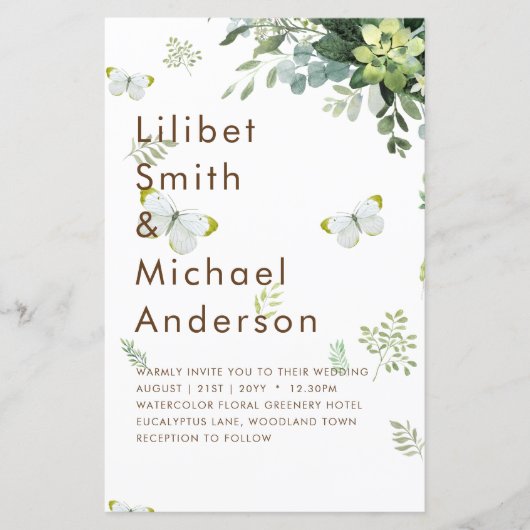 Chic Eukalyptus Greenerity Blätter Emerald Wedding (Vorderseite)