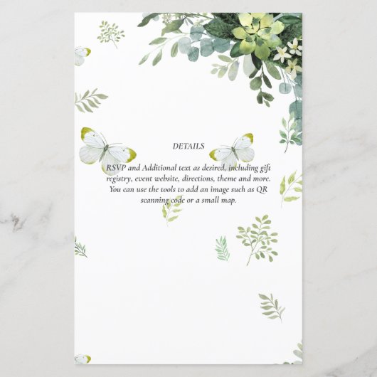 Chic Eukalyptus Greenerity Blätter Emerald Wedding (Rückseite)