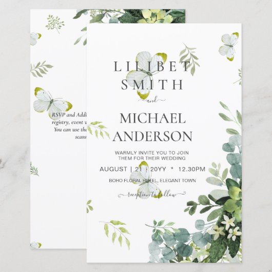 Chic Eukalyptus Greenerity Blätter Emerald Wedding (Vorne/Hinten)