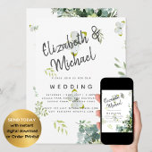 Chic Eukalyptus Greenerity Blätter Emerald Wedding Einladung