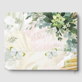 Chic Eukalyptus Greenerity Blätter Emerald Wedding Gästebuch (Rückseite)