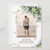 Chic Eukalyptus Greenerity Blätter Emerald Wedding Save The Date (Vorderseite)