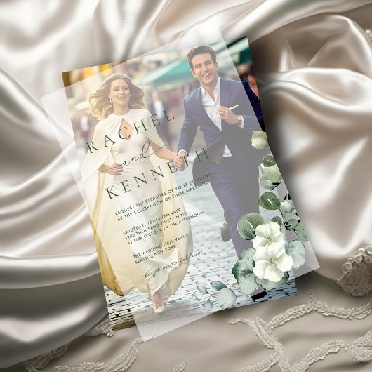 Chic Eukalyptus Greenerity Blätter Minimalistisch Pergament Einladungen