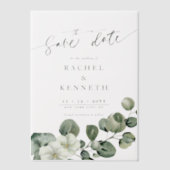 Chic Eukalyptus Greenerity Wedding Save the Date Pergament Einladungen (Vorderseite)