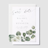 Chic Eukalyptus Greenerity Wedding Save the Date Pergament Einladungen (Versetzt)