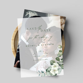 Chic Eukalyptus Greenerity Wedding Save the Date Pergament Einladungen