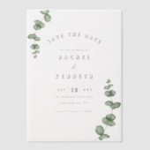 Chic Eukalyptus Greenerity Wedding Save the Date Pergament Einladungen (Vorderseite)