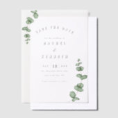 Chic Eukalyptus Greenerity Wedding Save the Date Pergament Einladungen (Versetzt)