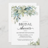 Chic Eukalyptus Greenery Brautparty Einladung (Vorne/Hinten)