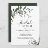 Chic Eukalyptus Greenery Elegantes Brautparty Einladung (Vorne/Hinten)