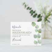 Chic Eukalyptus Greenery wirst du meine Bridesmaid (Stehend Vorderseite)