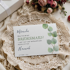 Chic Eukalyptus Greenery wirst du meine Bridesmaid