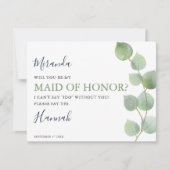 Chic Eukalyptus wirst du meine Trauzeugin sein? (Vorderseite)