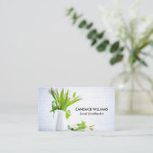 Chic Event Coordinator Party Planning Blume White Visitenkarte (Stehend Vorderseite)