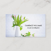 Chic Event Coordinator Party Planning Blume White Visitenkarte (Vorderseite)