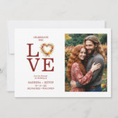 Chic Exquisite Love Quote Fall Floral Heart-Shape Save The Date (Vorderseite)