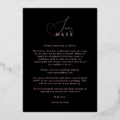 Chic Exquisite Script Photo Christmas Rose Gold  Folieneinladung (Rückseite)