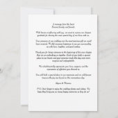 Chic Extra Minimalist Black & White Photo Wedding  Dankeskarte (Rückseite)