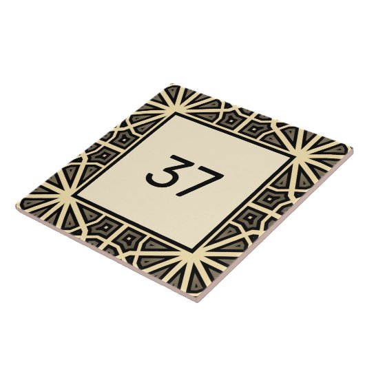 Chic Extravagant Deko Ivory & Gray House Number Pl Fliese (Seite)