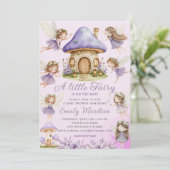 Chic Fairy Lila niedliche Blumengartendusche Einladung (Stehend Vorderseite)