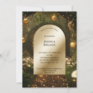 Chic Fairy Tale Bezaubernde Forest Baby Dusche Einladung