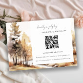 Chic Fall Autumn Landscape Wedding QR Code RSVP Begleitkarte